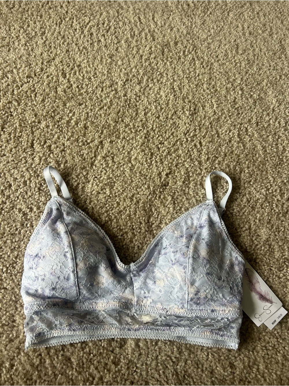Jessica Simpson Lavender Floral Lace Bralette